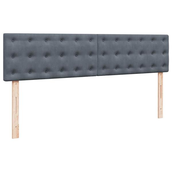 Ottoman-Bett mit Matratzen & LEDs Dunkelgrau 200x200 cm Samt