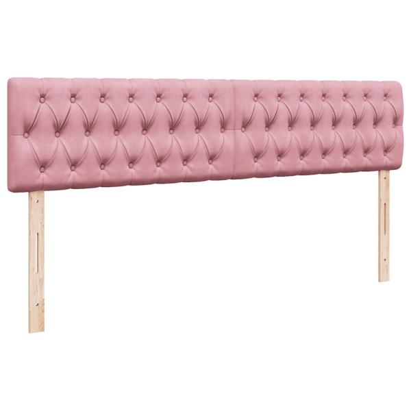 Ottoman-Bett mit Matratzen & LEDs Rosa 200x200 cm Samt