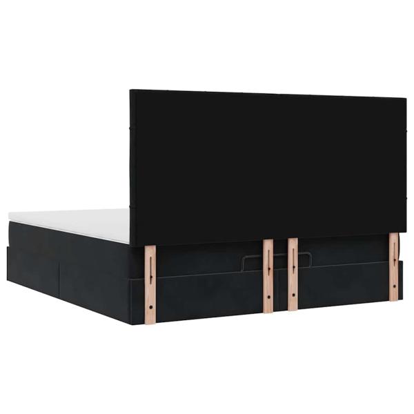 Ottoman-Bett mit Matratzen Schwarz 180x200 cm Samt