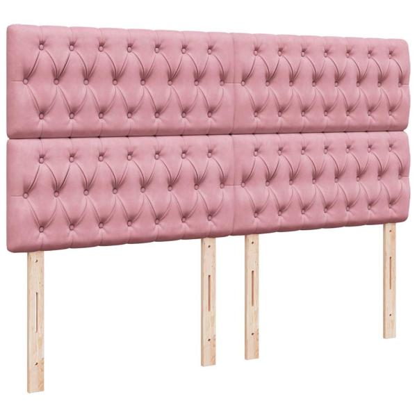 Ottoman-Bett mit Matratzen Rosa 200x200 cm Samt