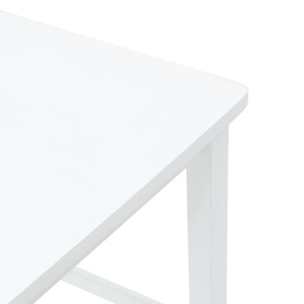 Barhocker 2 Stk. Weiß Massivholz Gummibaum