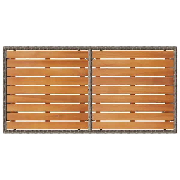 3-tlg. Garten-Essgruppe mit Kissen Grau Poly Rattan