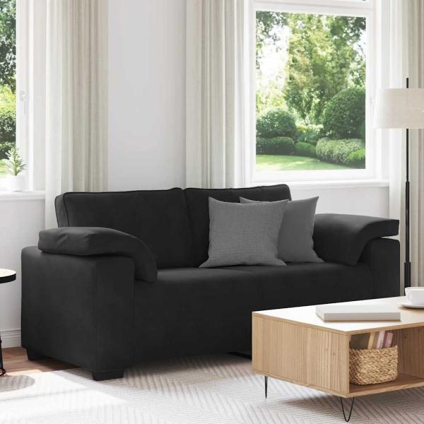 ARDEBO.de - Zweisitzer-Sofa Schwarz 140 cm Samt
