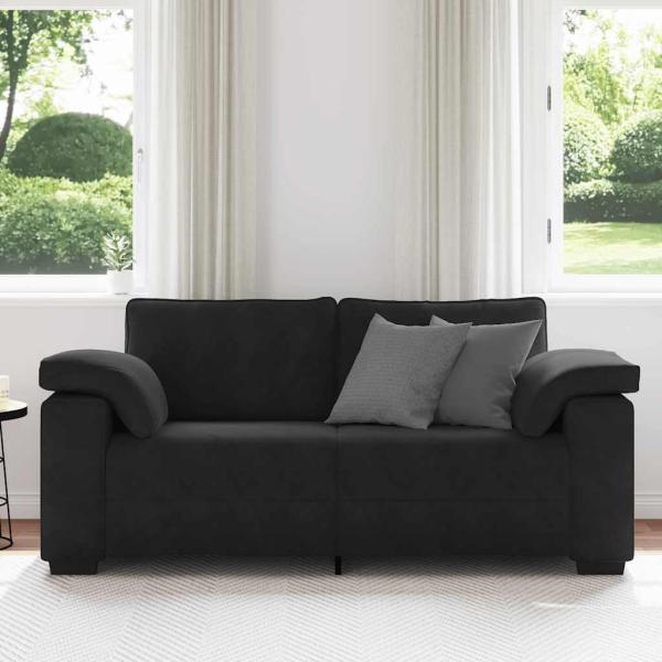 Zweisitzer-Sofa Schwarz 140 cm Samt