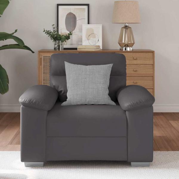 Sessel Grau 60 cm Kunstleder