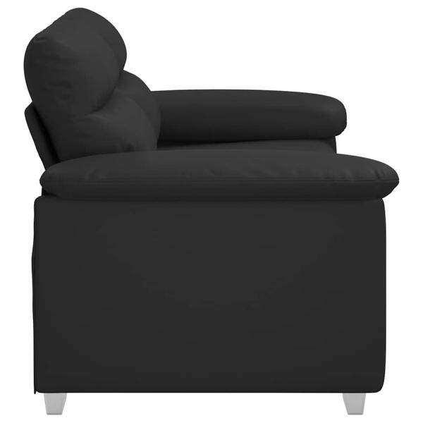 2-Sitzer-Sofa Schwarz 120 cm Kunstleder