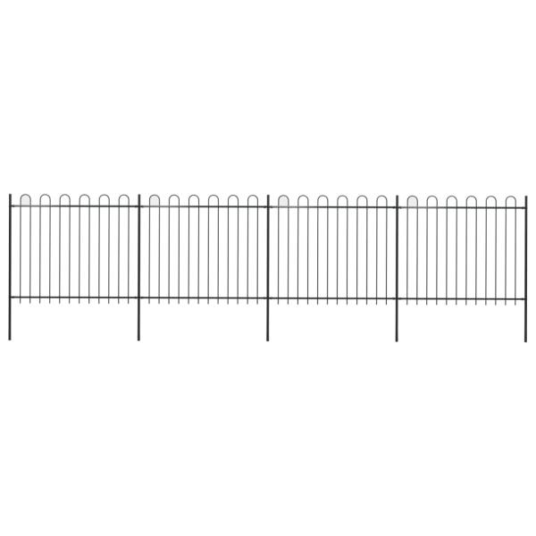 ARDEBO.de - Gartenzaun mit Bügel-Design Stahl 6,8 x 1,5 m Schwarz