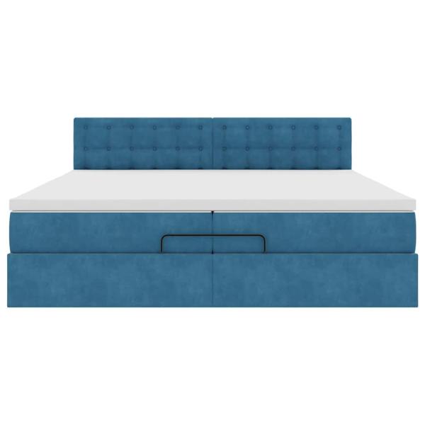 Ottoman-Bett mit Matratze Dunkelblau 200x200 cm Samt