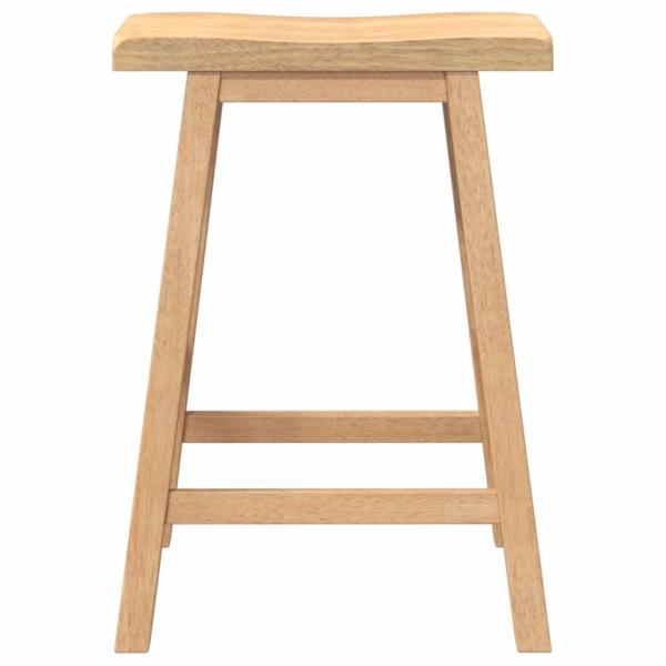 Barhocker 2 Stk. Natur Massivholz Gummibaum