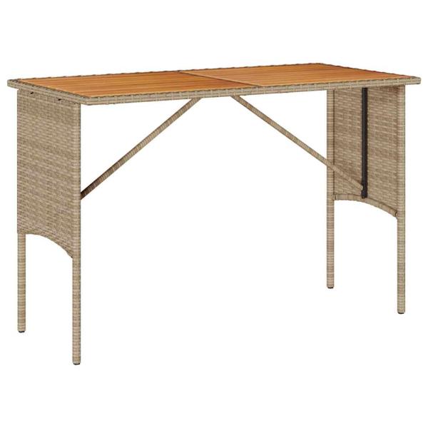 3-tlg. Garten-Essgruppe mit Kissen Beige Poly Rattan