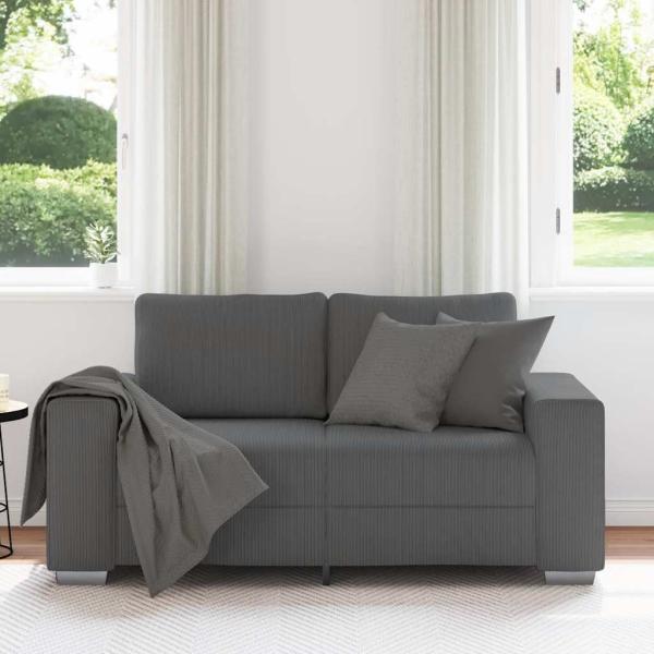 Zweisitzer-Sofa Dunkelgrau 120 cm Cordstoff