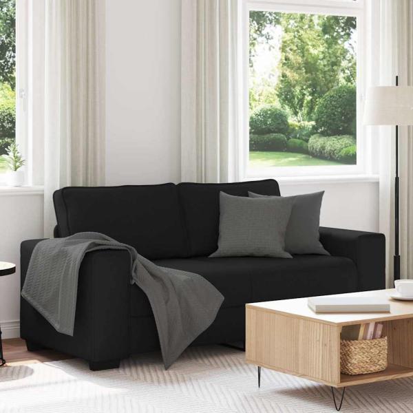 ARDEBO.de - 2-Sitzer-Sofa Schwarz 140 cm Stoff