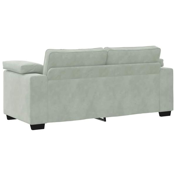 Zweisitzer-Sofa Hellgrau 140 cm Samt