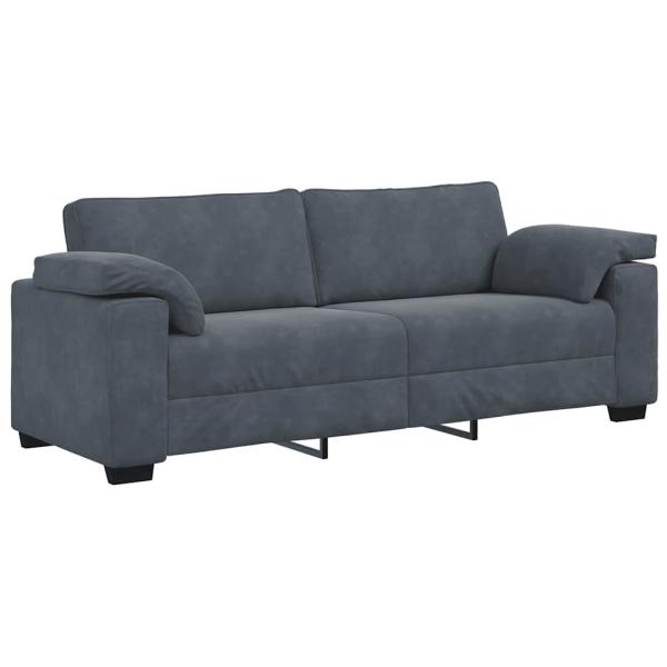 3-Sitzer-Sofa Dunkelgrau 178 cm Samt