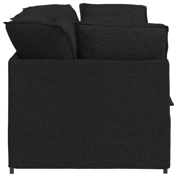 Modulares Sofa mit Kissen Stoff Schwarz
