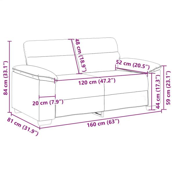 2-Sitzer-Sofa Cappuccino-Braun 120 cm Kunstleder