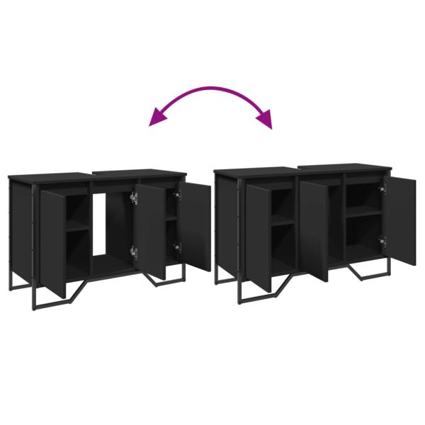 Waschbeckenunterschrank Schwarz 91x35x60 cm Holzwerkstoff