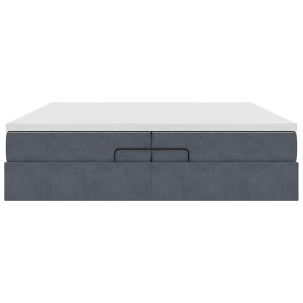 Ottoman-Bett mit Matratzen Dunkelgrau 200x200 cm Samt