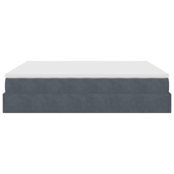 Ottoman-Bett mit Matratzen Dunkelgrau 200x200 cm Samt