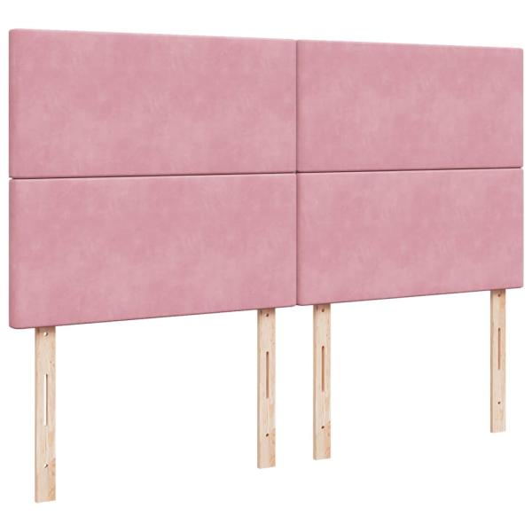 Ottoman-Bett mit Matratzen Rosa 200x200 cm Samt