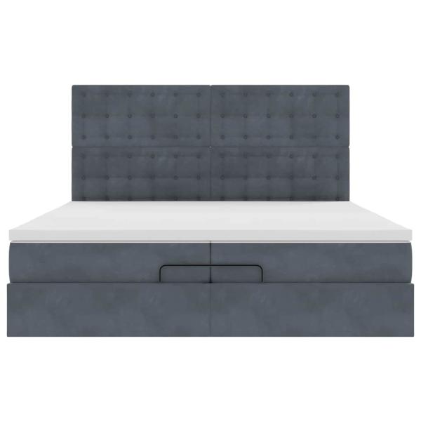 Ottoman-Bett mit Matratzen Dunkelgrau 200x200 cm Samt