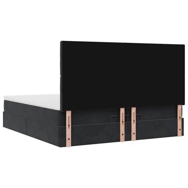 Ottoman-Bett mit Matratzen & LEDs Schwarz 200x200 cm Samt