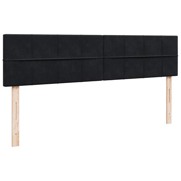 Ottoman-Bett mit Matratze & LEDs Schwarz 180x200 cm Samt