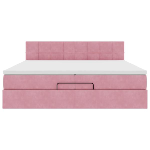 Ottoman-Bett mit Matratze Rosa 200x200 cm Samt