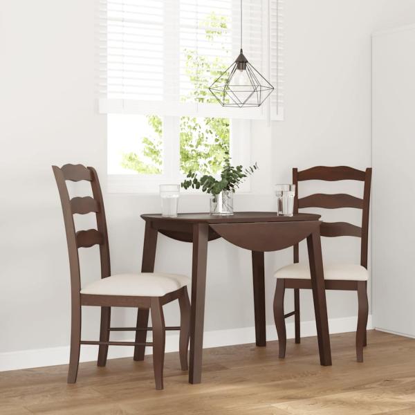 ARDEBO.de - Esszimmerstühle mit Kissen 2 Stk. Braun Massivholz Gummibaum