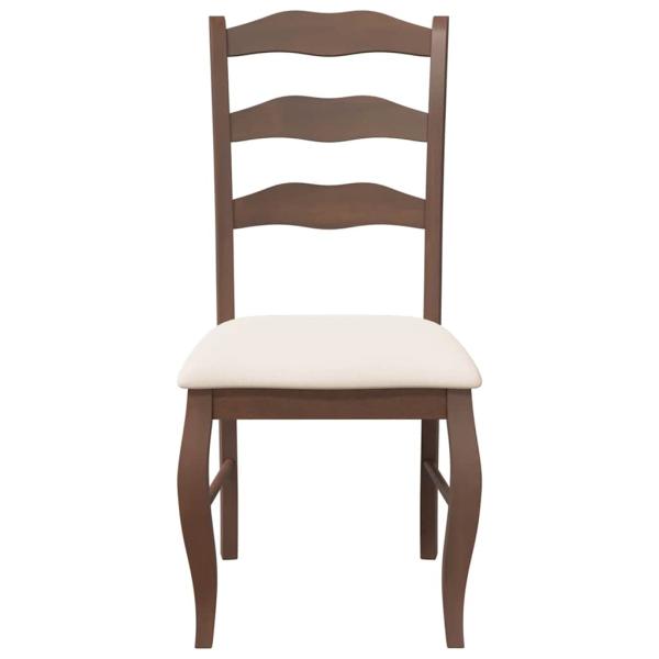 Esszimmerstühle mit Kissen 2 Stk. Braun Massivholz Gummibaum
