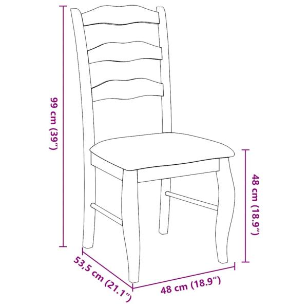 Esszimmerstühle mit Kissen 2 Stk. Braun Massivholz Gummibaum