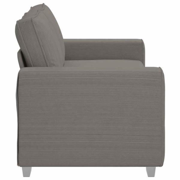 Zweisitzer-Sofa Hellgrau 140 cm Cordstoff