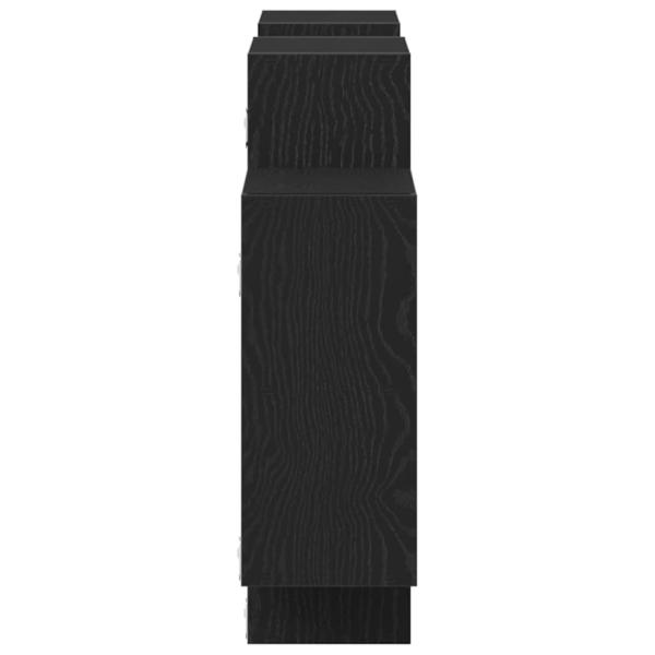 Wandregal Schwarz Eichen-Optik 159x18x65 cm Holzwerkstoff