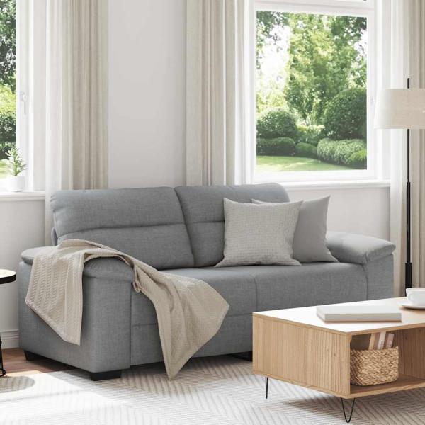 ARDEBO.de - 2-Sitzer-Sofa Hellgrau 140 cm Stoff