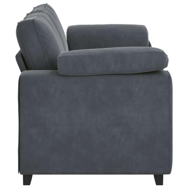 Zweisitzer-Sofa Dunkelgrau 140 cm Samt