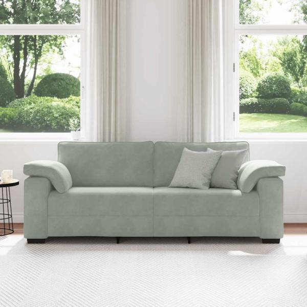 3-Sitzer-Sofa Hellgrau 178 cm Samt