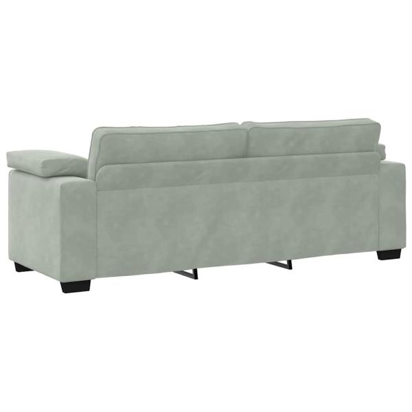 3-Sitzer-Sofa Hellgrau 178 cm Samt