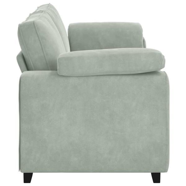 3-Sitzer-Sofa Hellgrau 220x77x82 cm Samt