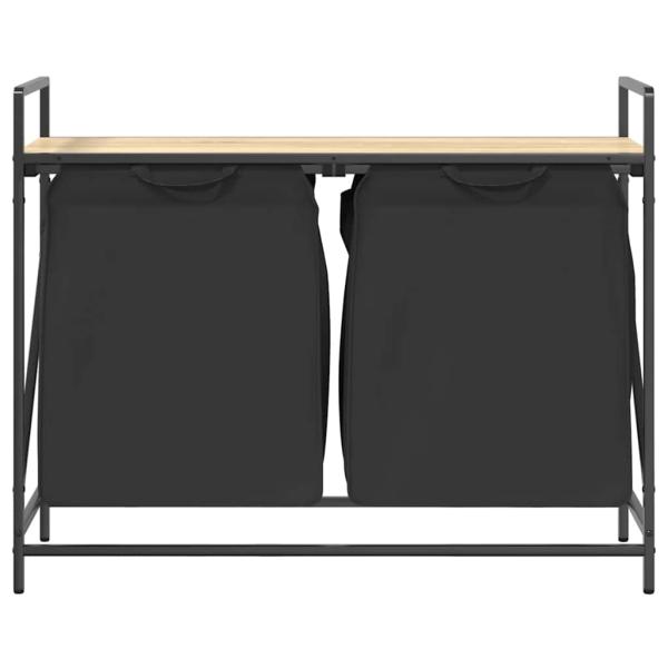 Wäschekorb 2 Fächer mit Ablage Sonoma-Eiche