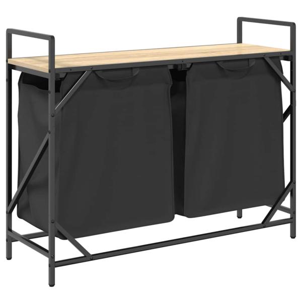 Wäschekorb 2 Fächer mit Ablage Sonoma-Eiche