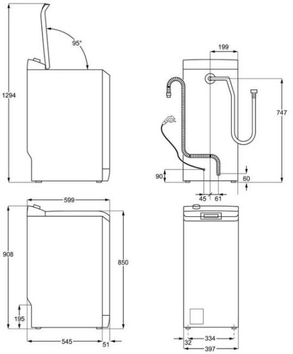 AEG L5TBB30260 6kg Toplader, 40 cm breit, 1200 U/Min, Kindersicherung, ProSense-Mengenautomatik, Startzeitvorwahl, Nachlegefunktion, weiß