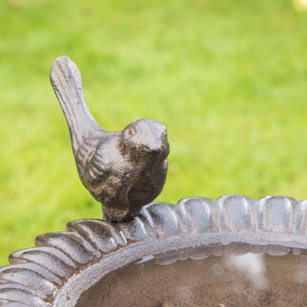 HI Gusseisernes Vogelbad Braun