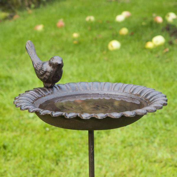 HI Gusseisernes Vogelbad Braun