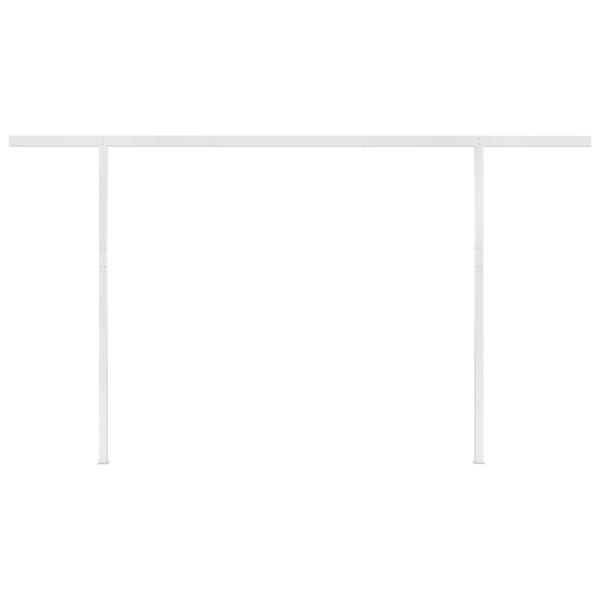 Markise Manuell Einziehbar mit Pfosten 4,5x3 m Creme