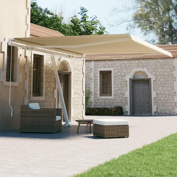 ARDEBO.de - Standmarkise Manuell Einziehbar 450x300 cm Creme