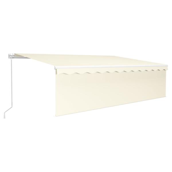 Markise Manuell Einziehbar mit Rollo 5x3 m Creme