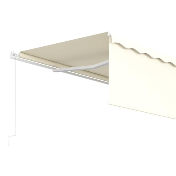 Markise Manuell Einziehbar mit Rollo 5x3 m Creme