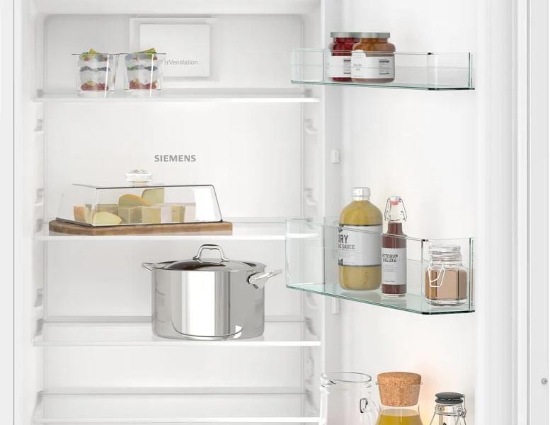 Siemens KI82LNSE0 iQ100 Einbaukühlschrank mit Gefrierfach, Nischenhöhe 177,5 cm, 280 L, Schleppscharnier, super Cooling, safety Glas, vario Zone