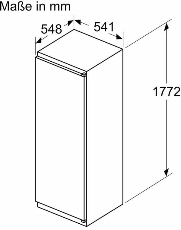 Siemens KI82LNSE0 iQ100 Einbaukühlschrank mit Gefrierfach, Nischenhöhe 177,5 cm, 280 L, Schleppscharnier, super Cooling, safety Glas, vario Zone
