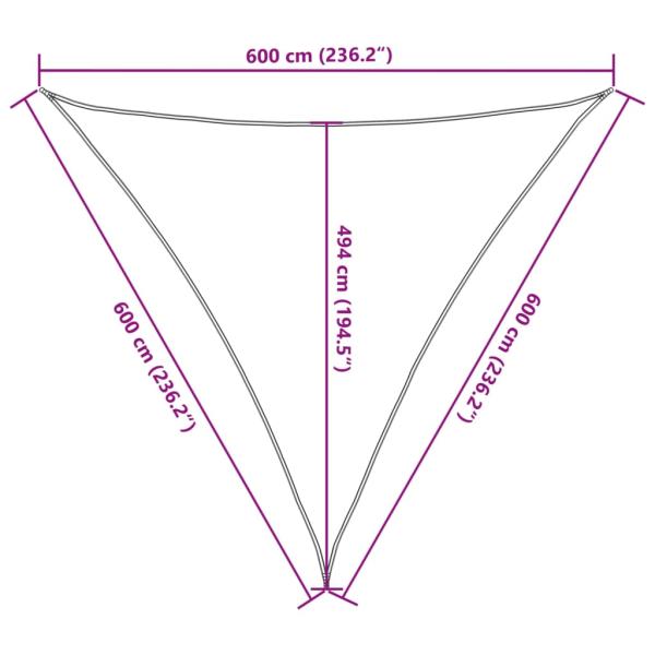 Sonnensegel 160 g/m² Braun 6x6x6 m HDPE